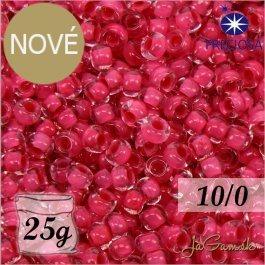 Rokajl Preciosa 10/0 Priehľadná s ružovým prieťahom č.08A77-25g (PR10054)